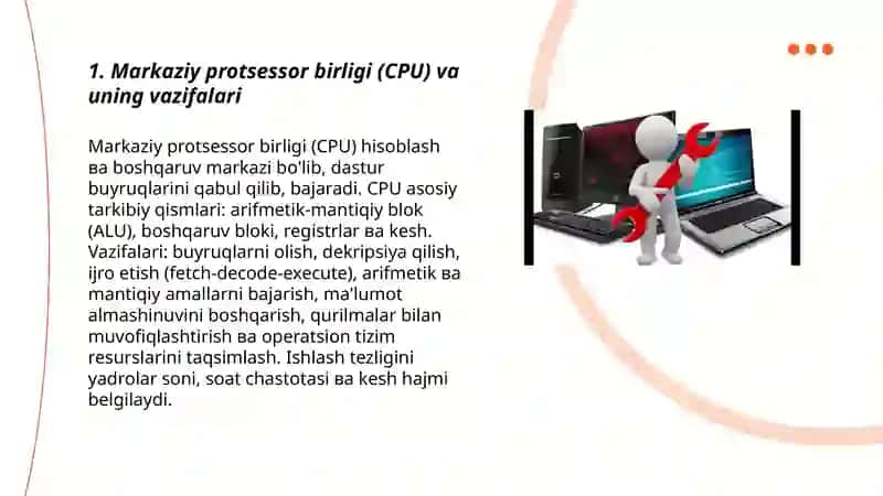 Markaziy protsessor birligi (CPU) va uning vazifalari 3