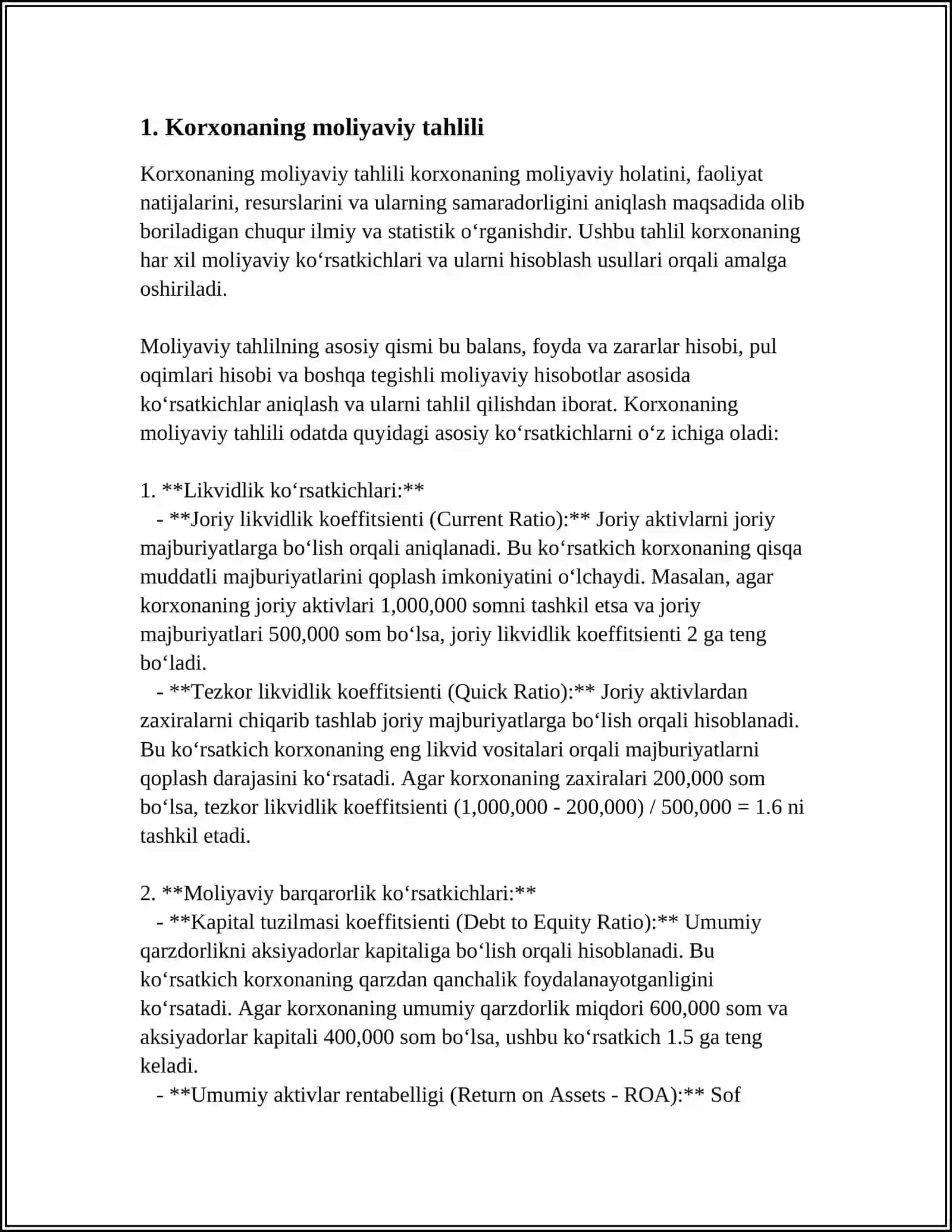KORXONA FAOLIYATINI KOMPLEKS TAHLIL ETISH 3
