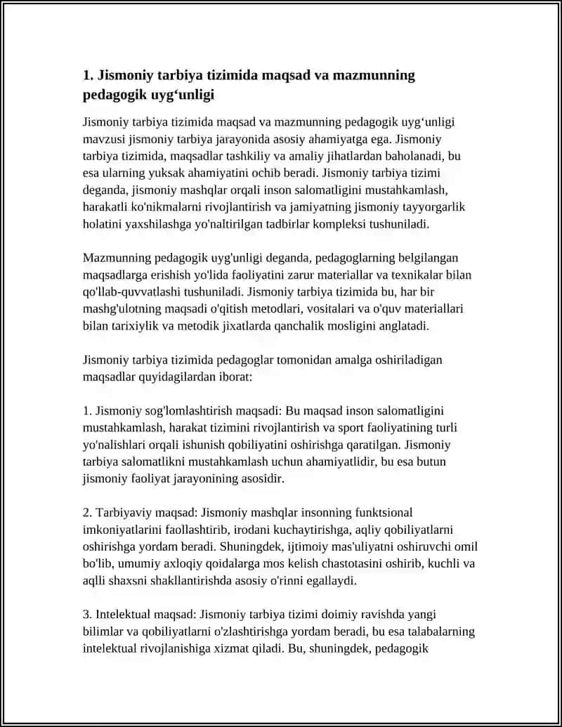 Jismoniy tarbiya tizimida maqsad va mazmunning pedagogik uygʻunligi 3