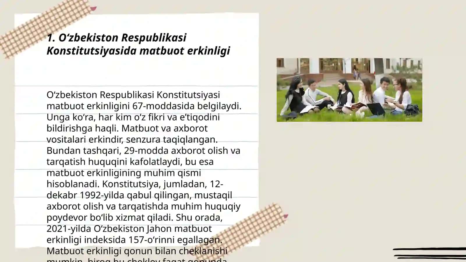 Oʻzbekistonda ommaviy axborot vositalarini tartibga soluvchi qonunchilik 3