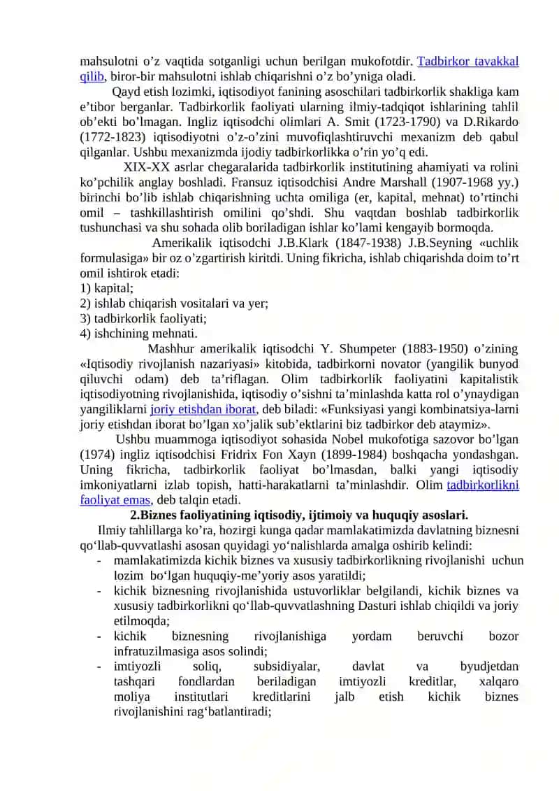 Biznes asoslari fanining mohiyati va iqtisodiyotdagi ahamiyati 3