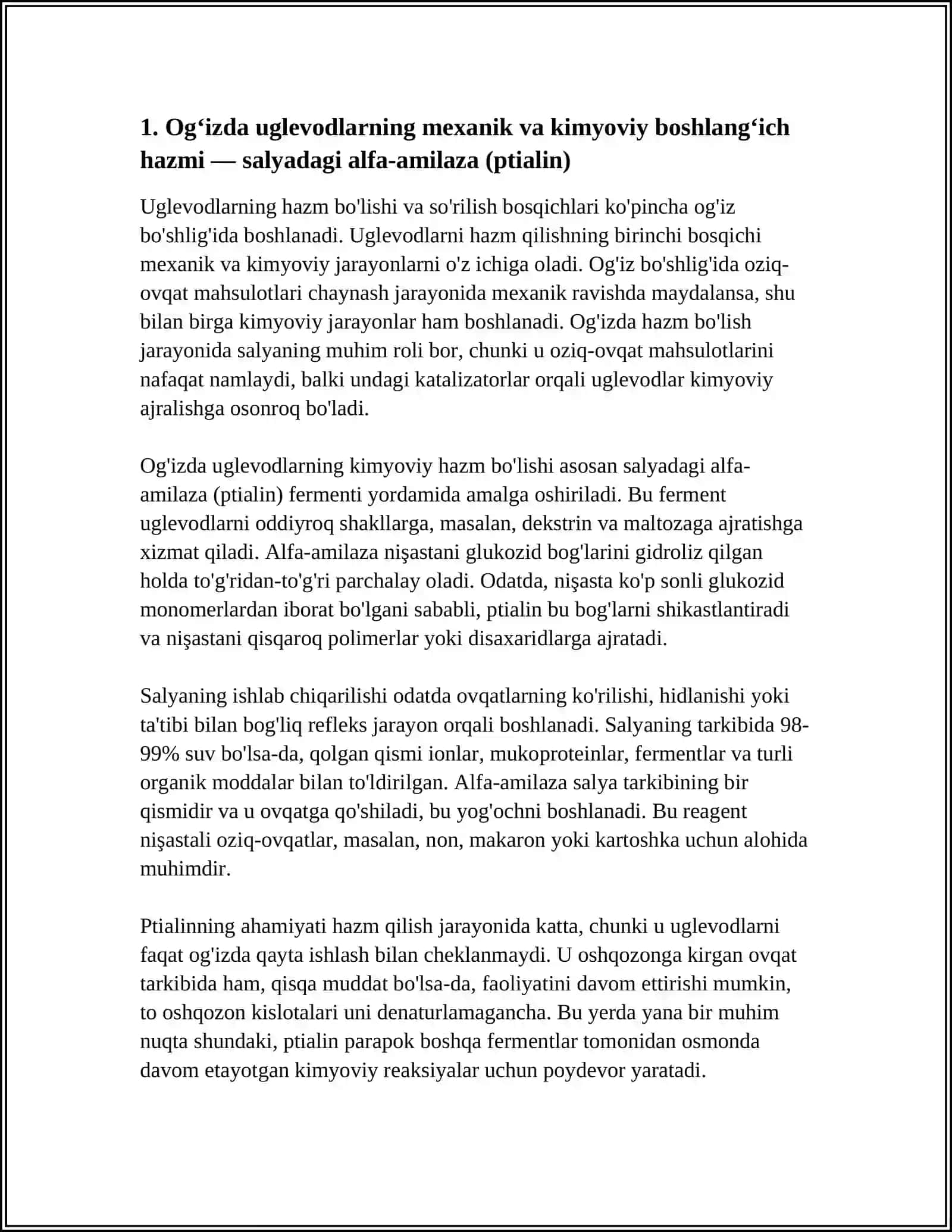 UGLEVODLARNING HAZM BOʻLISHI VA SOʻRILISH BOSQICHLARI 3