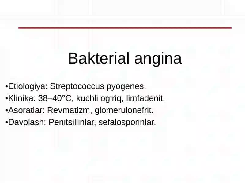 Anginalar, Atipik Pnevmoniya va Diareyalar 3