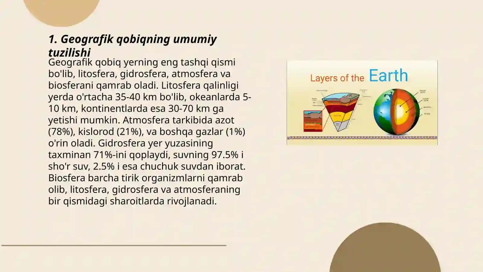 Geografik qobiqning tuzilish darajasi Geografik qobiqning bo'ylama tuzilishi 3