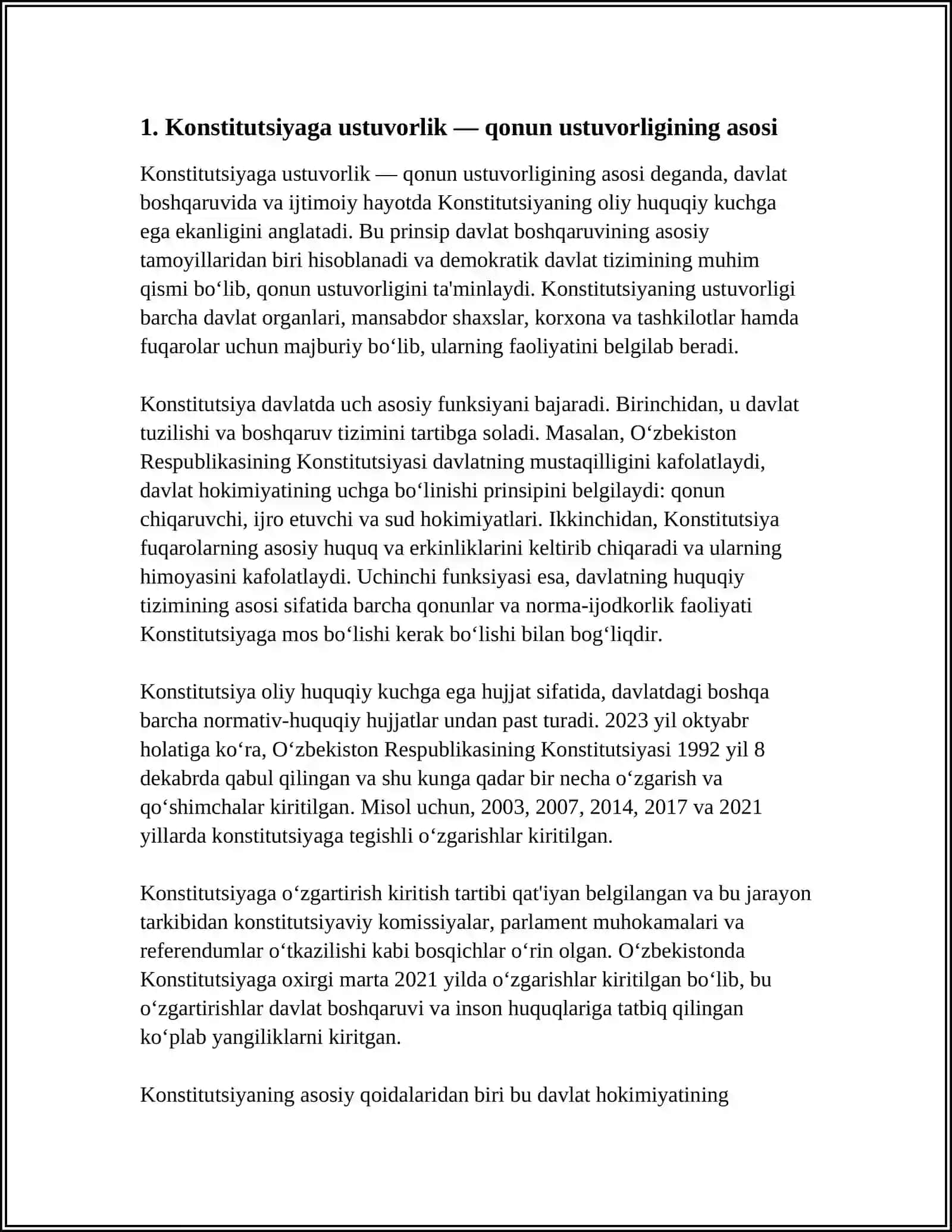 Qonun Ustuvorligi Ta'minlashning Asosiy Mezonlari 3