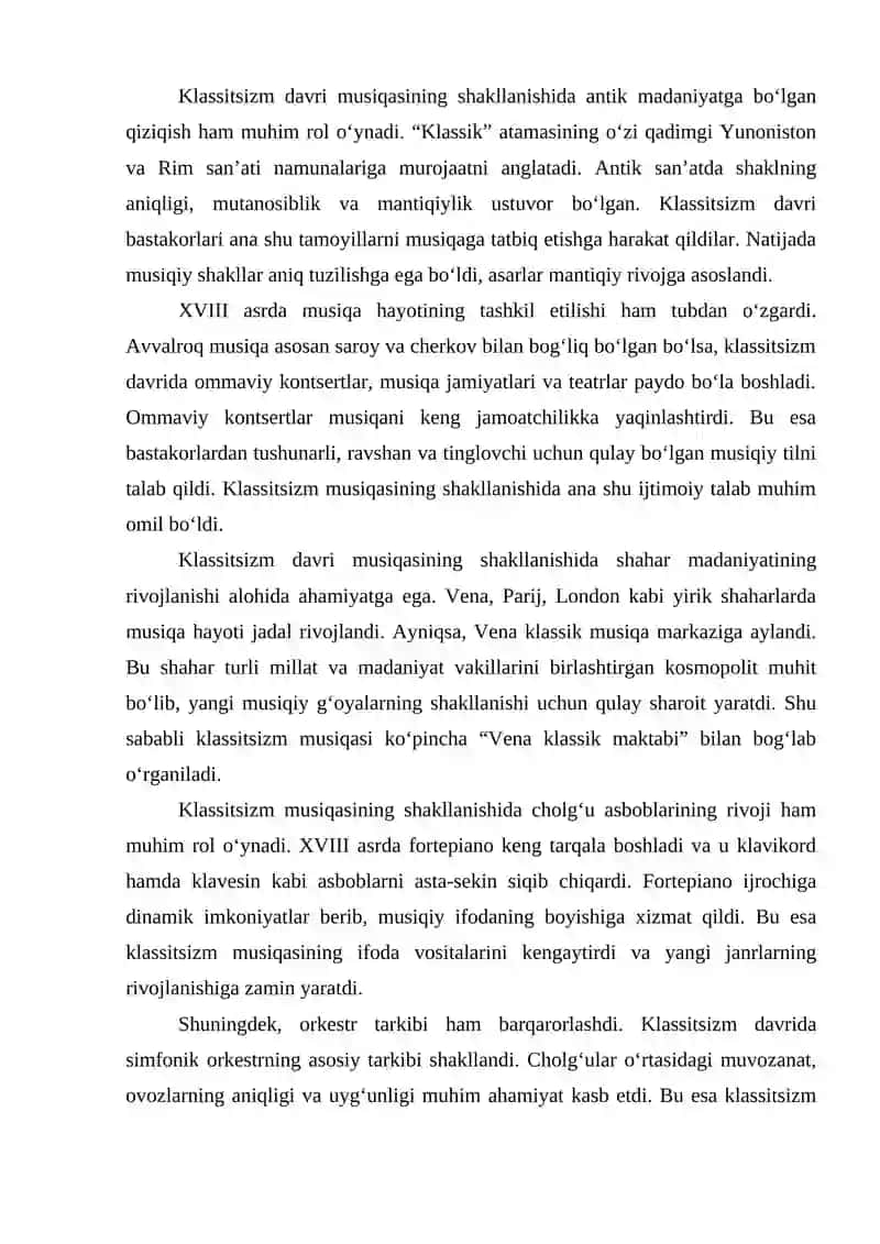 KLASSITSIZM DAVRI MUSIQASI 3