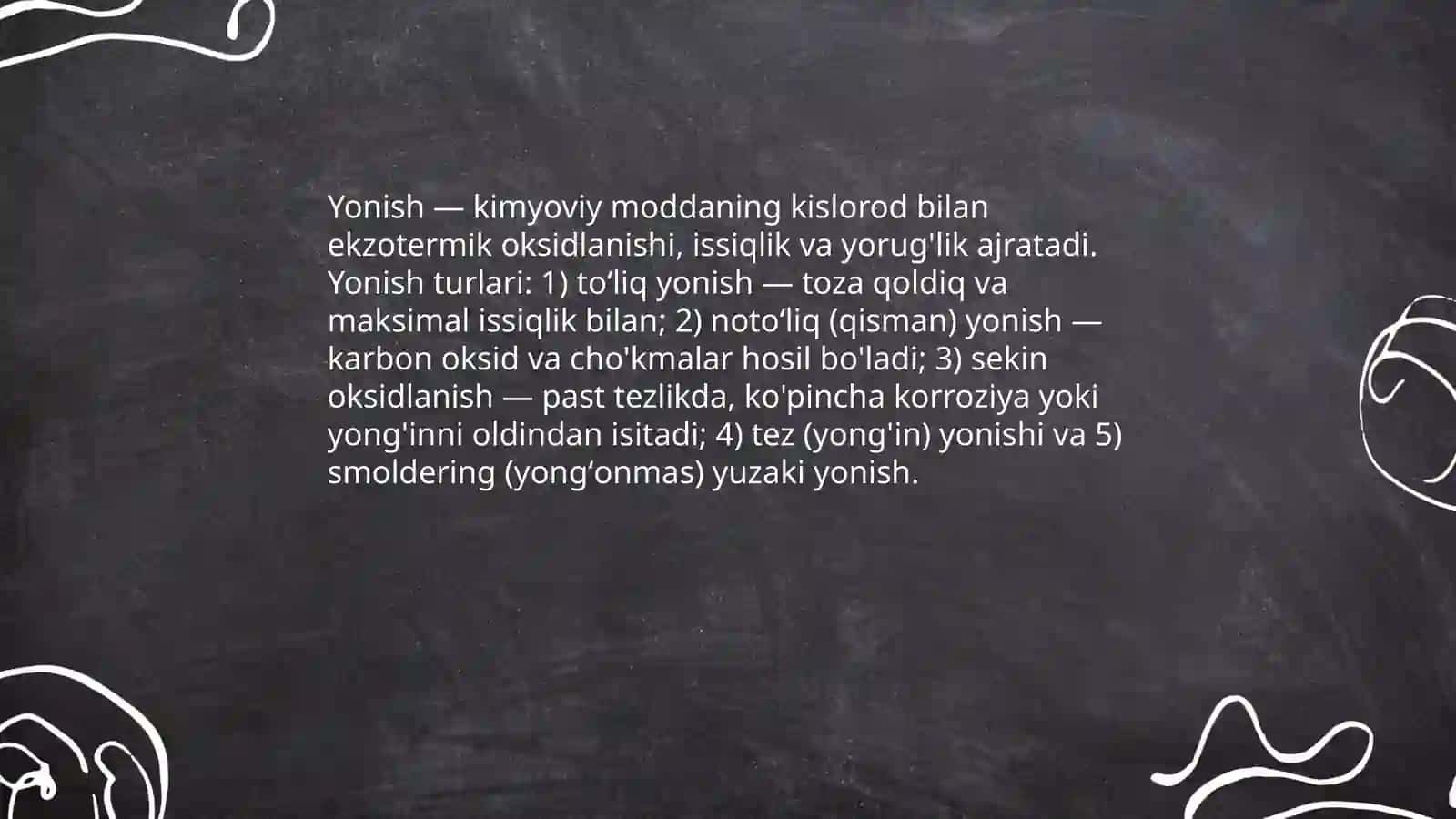 Yonish. Reaksiyaning issiqlik efekti 3