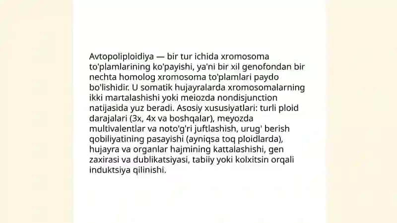 Avtopoliploidiya va allopoliploidiya 3
