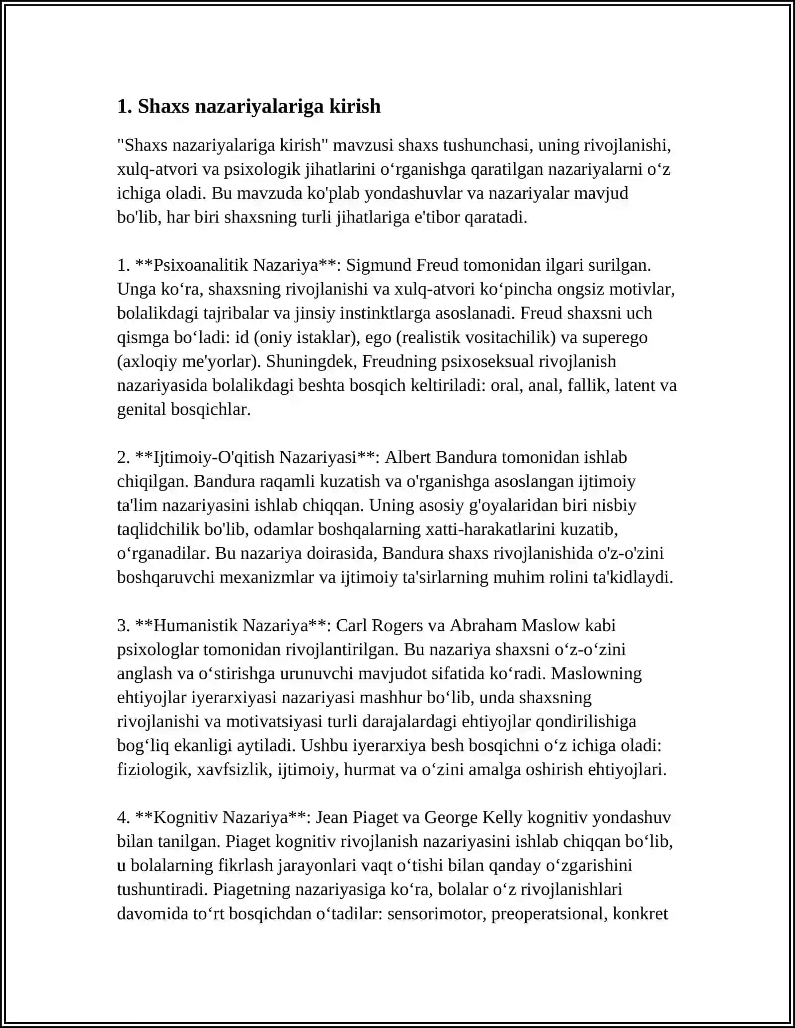 SHAXS NAZARIYALARI. ENDOPSIXIKA, EGZOPSIXIKA 3
