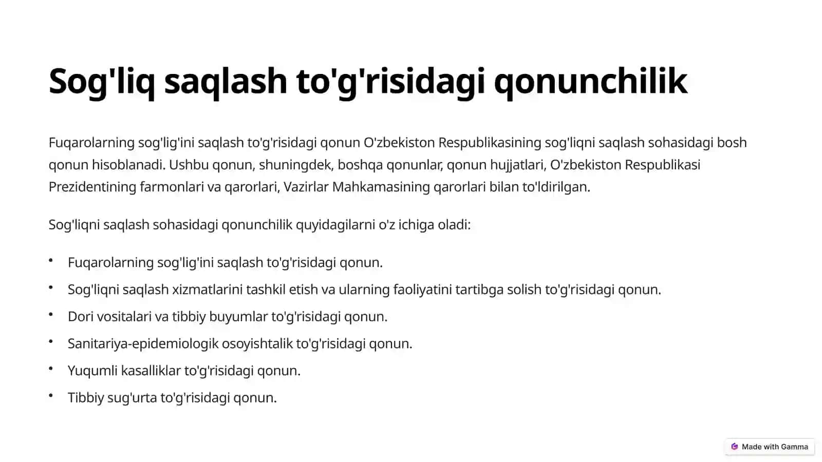 FUQAROLAR SOG'LIG'INI SAQLASH TO'G'RISIDAGI QONUN VA UNING MOHIYATI 3