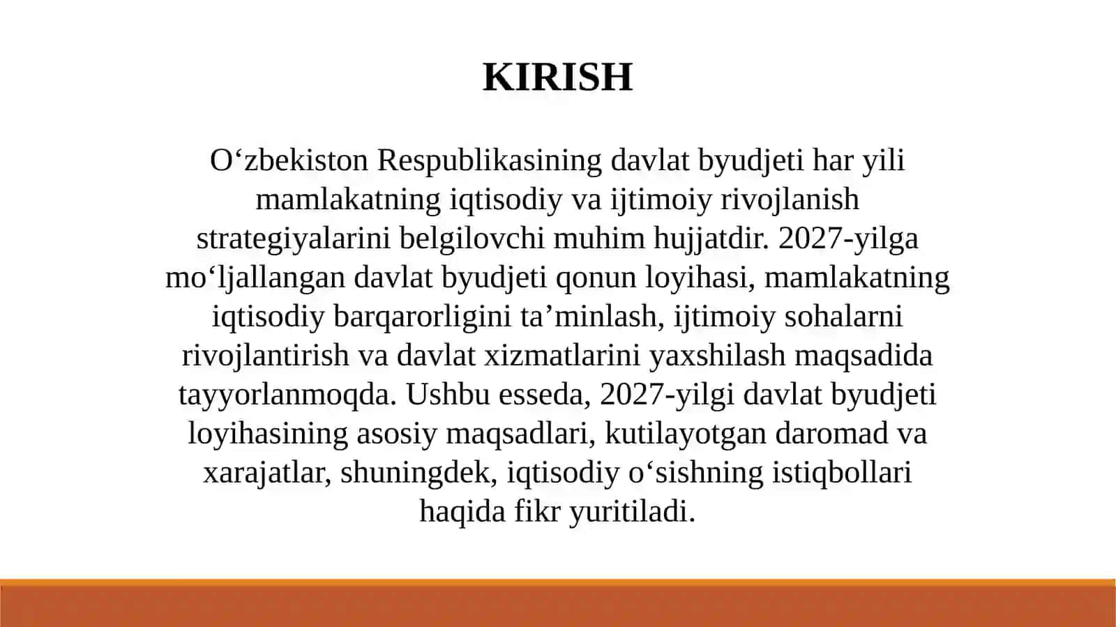 O‘zbekiston Respublikasining 2027-yilgi Davlat byudjeti to‘g‘risida”gi qonun loyihasi 3