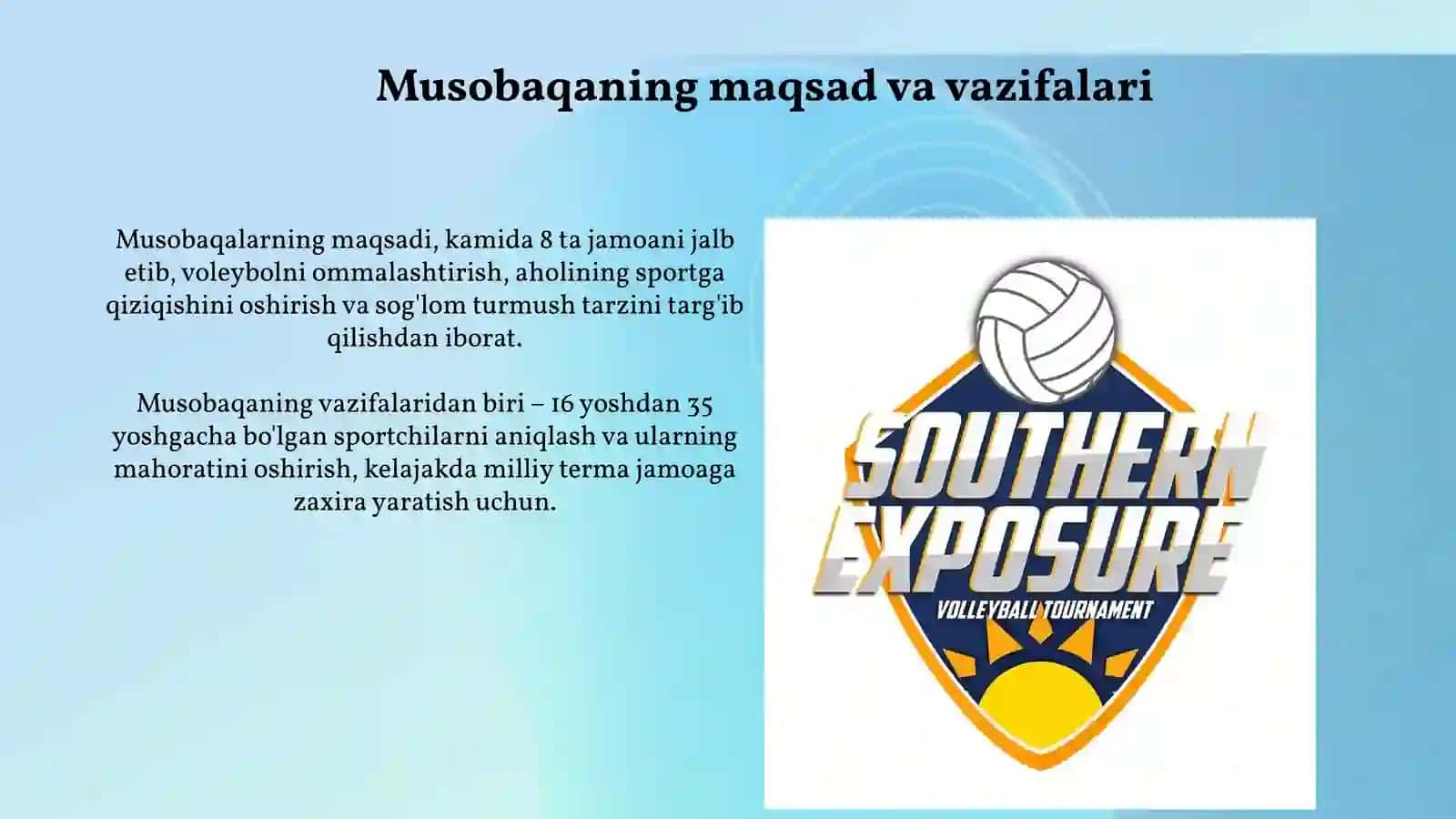 Voleybol boʻyicha musobaqalar tashkil qilish 3