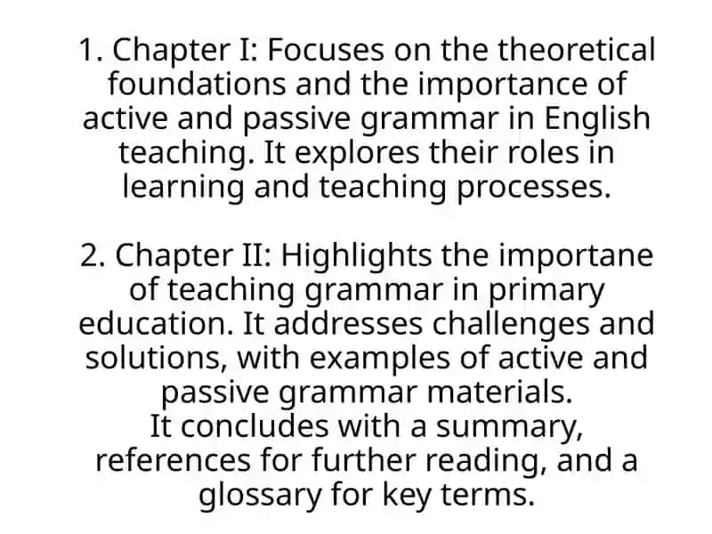 Passive and Active Grammar Material in Teaching English 3