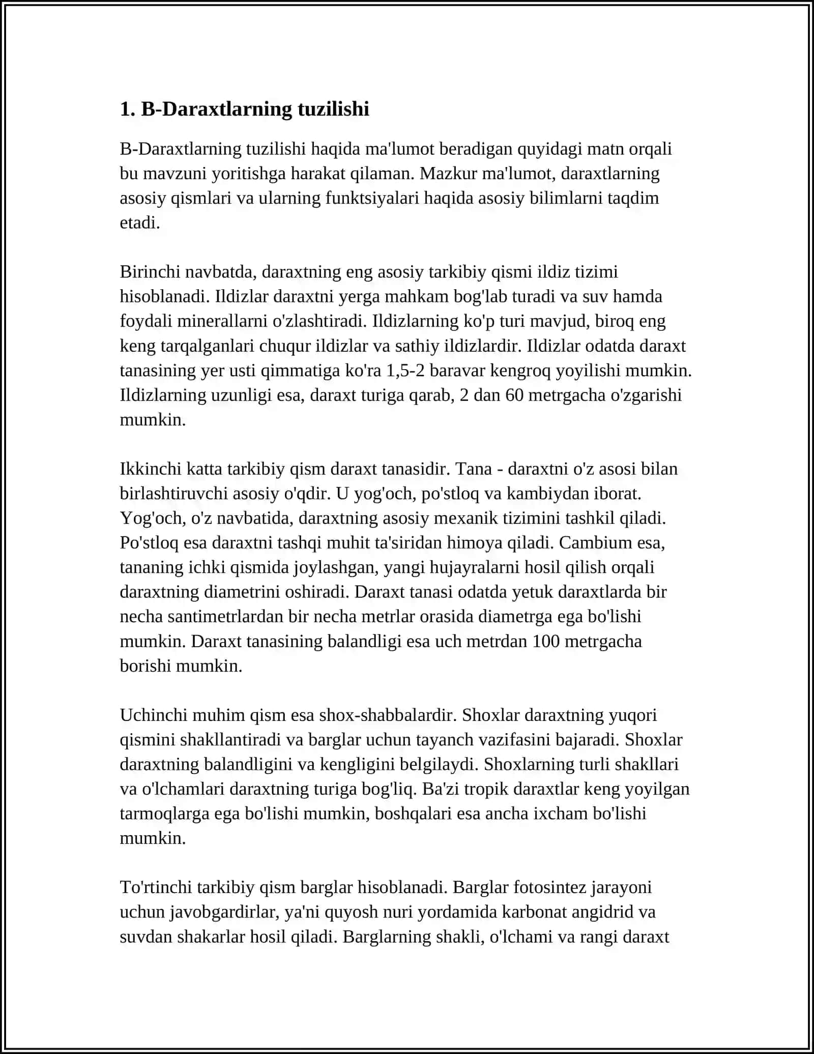 B-DARAXTLAR. XUSUSIYATLARI, ISHLOV BERISH TAMOYILLARI 3