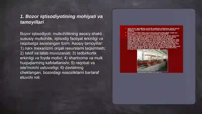 Bozor iqtisodiyotining mazmuni va uning rivojlanishi 3