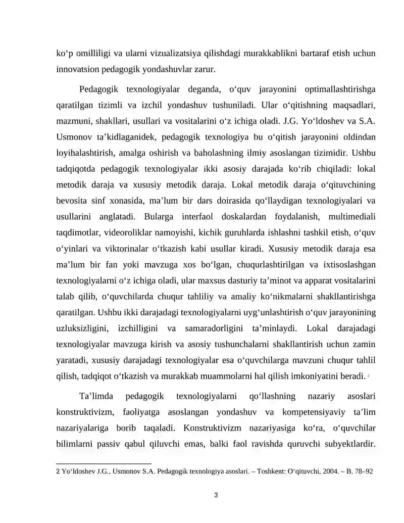 Shimoliy Amerika materigi iqlimi mavzusini o'qitishda lokal va xususiy metodik darajadagi pedagogik texnalogiyalarni 3