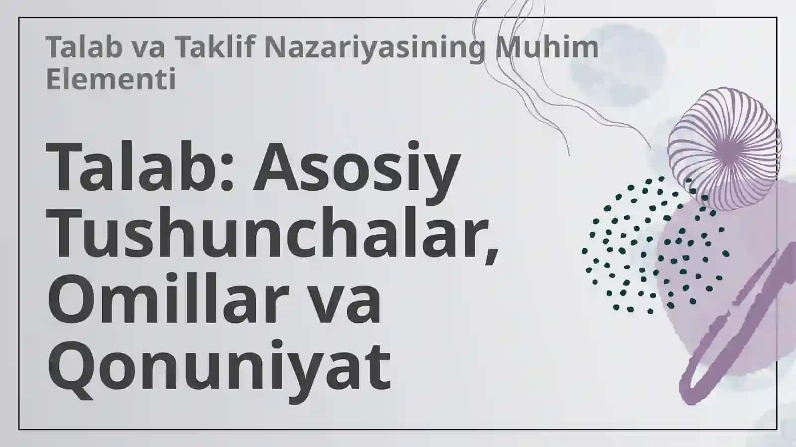 Talab va taklif 3