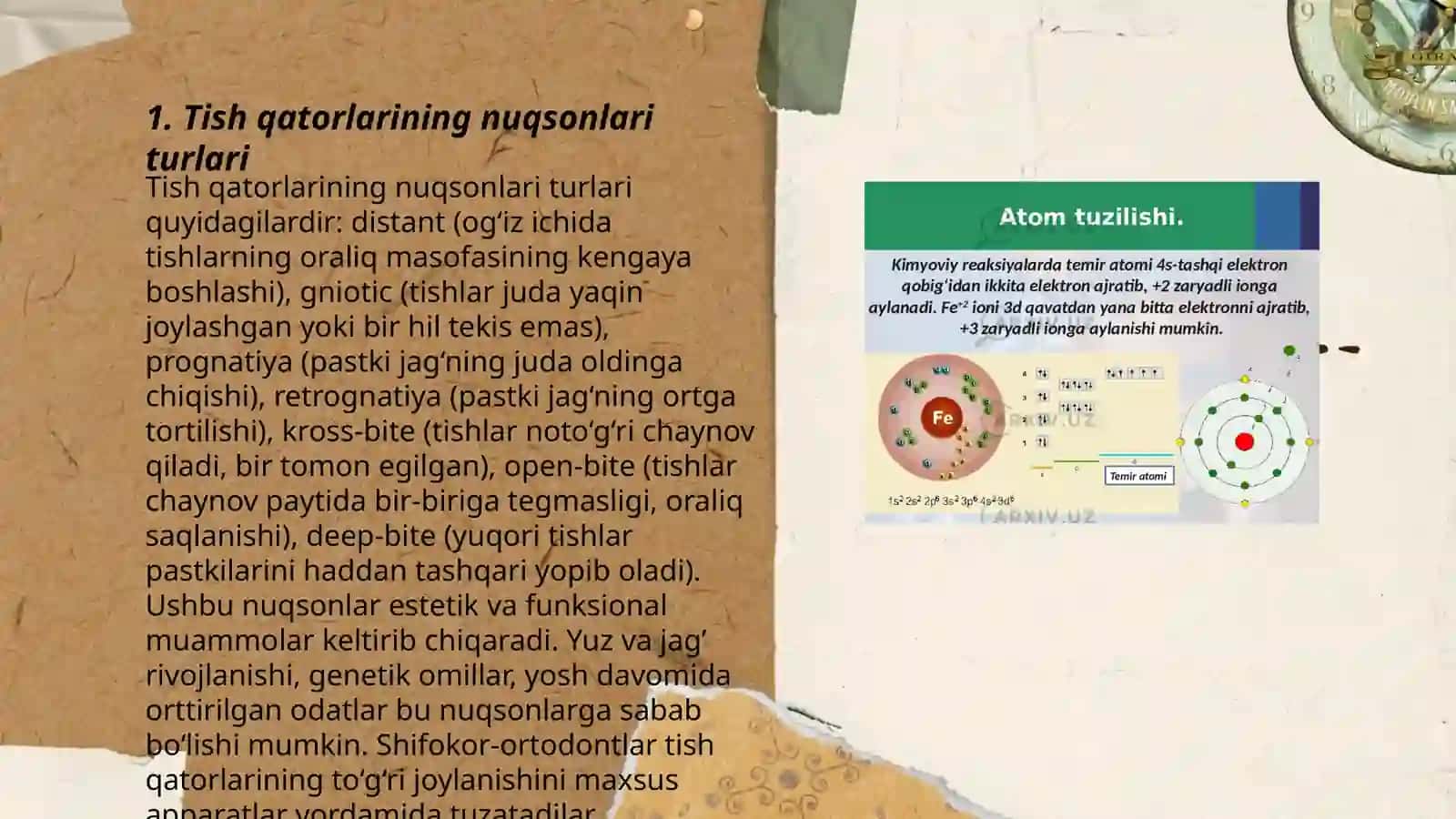 Tish qatorlari qisman nuqsonlari tasnifi 3