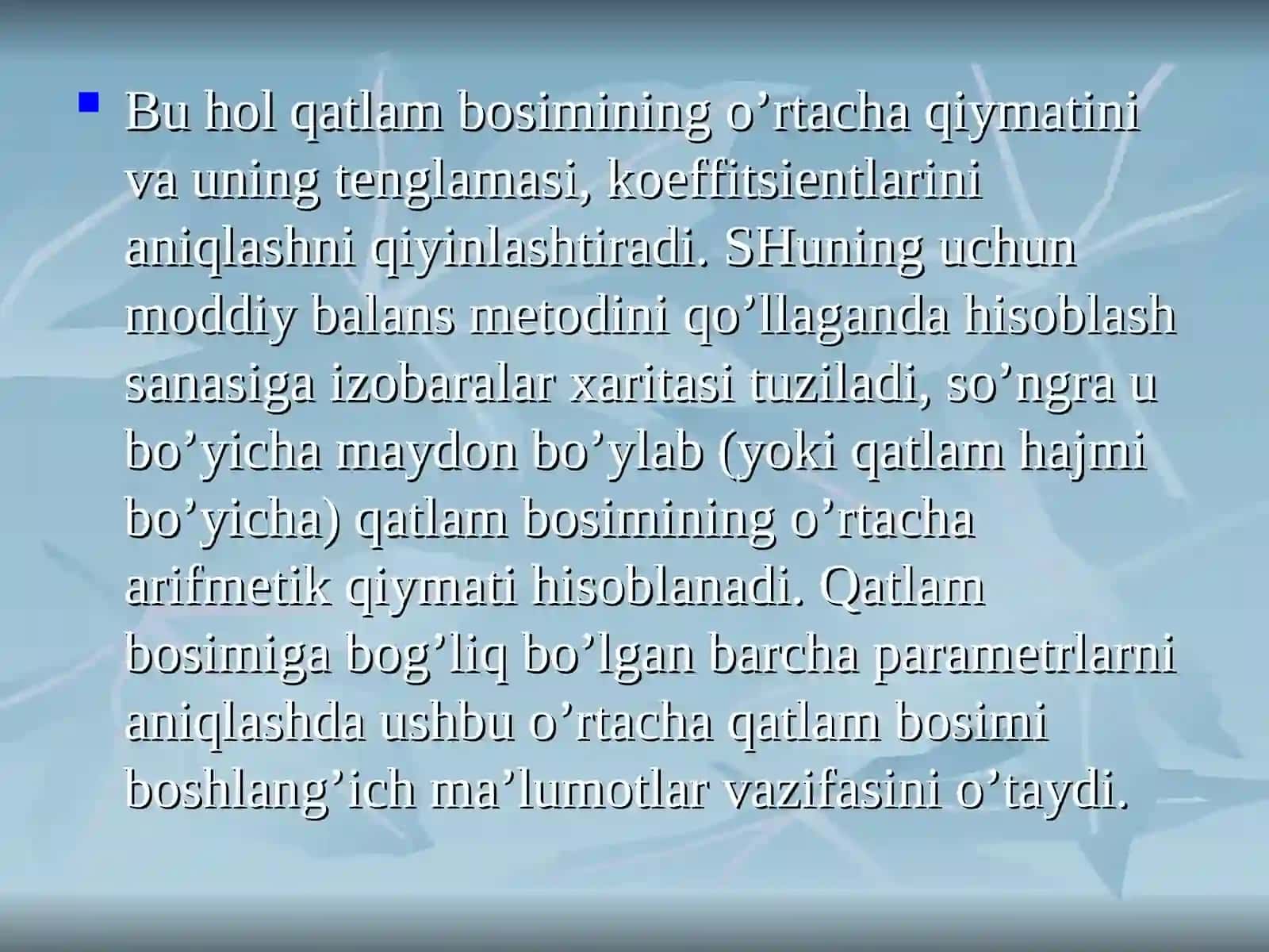 Moddiy balans metodi 3