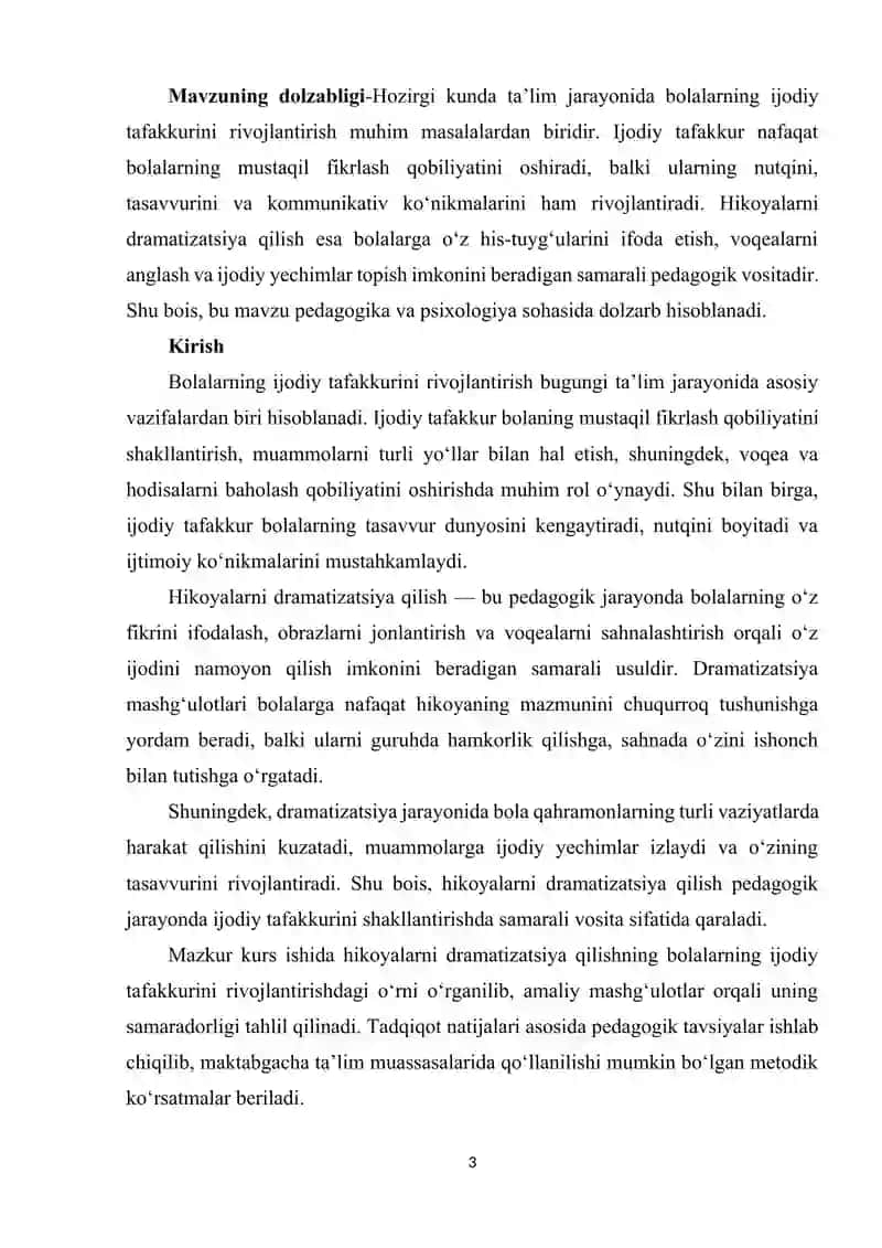 Hikoyalarni dramatizatsiya qilish orqali ijodiy tafakkurni oshirish 3