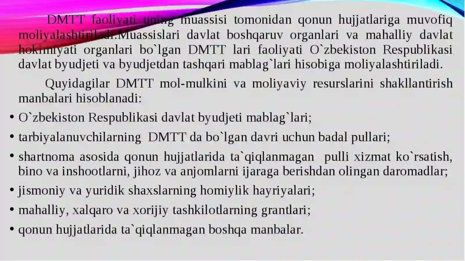 MTT mol-mulki va moliyaviy resurslarini shakllantirish 3