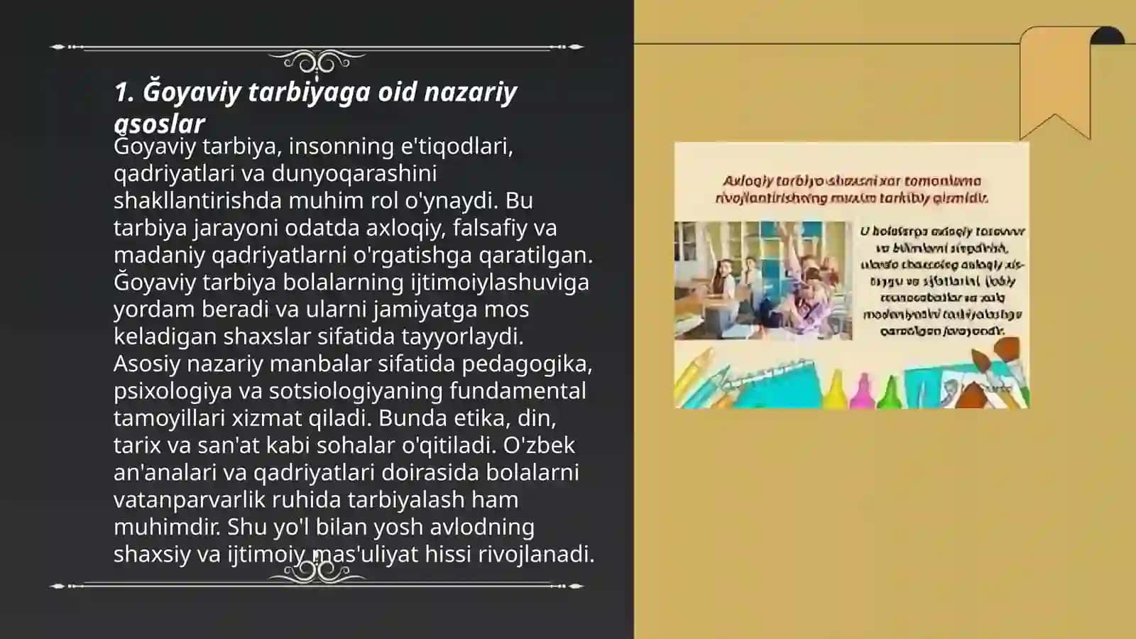 Ğoyaviy tarbiya, ģoyaviy ta'sir tushunchasi 3
