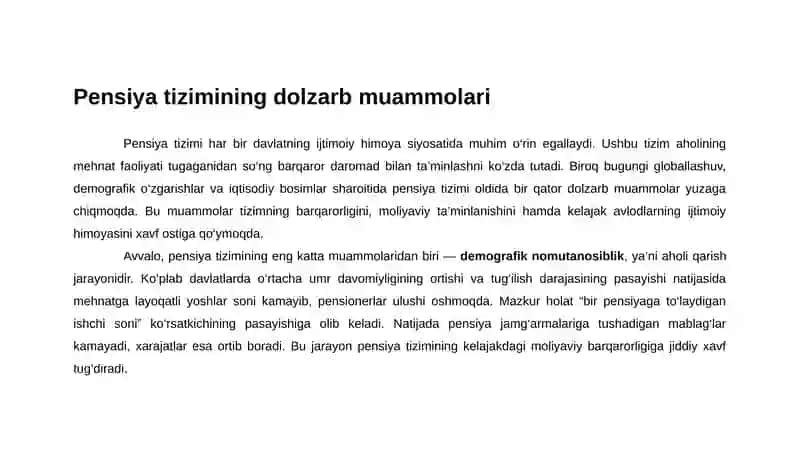 Pensiyatizimining dolzarb muammolari 3