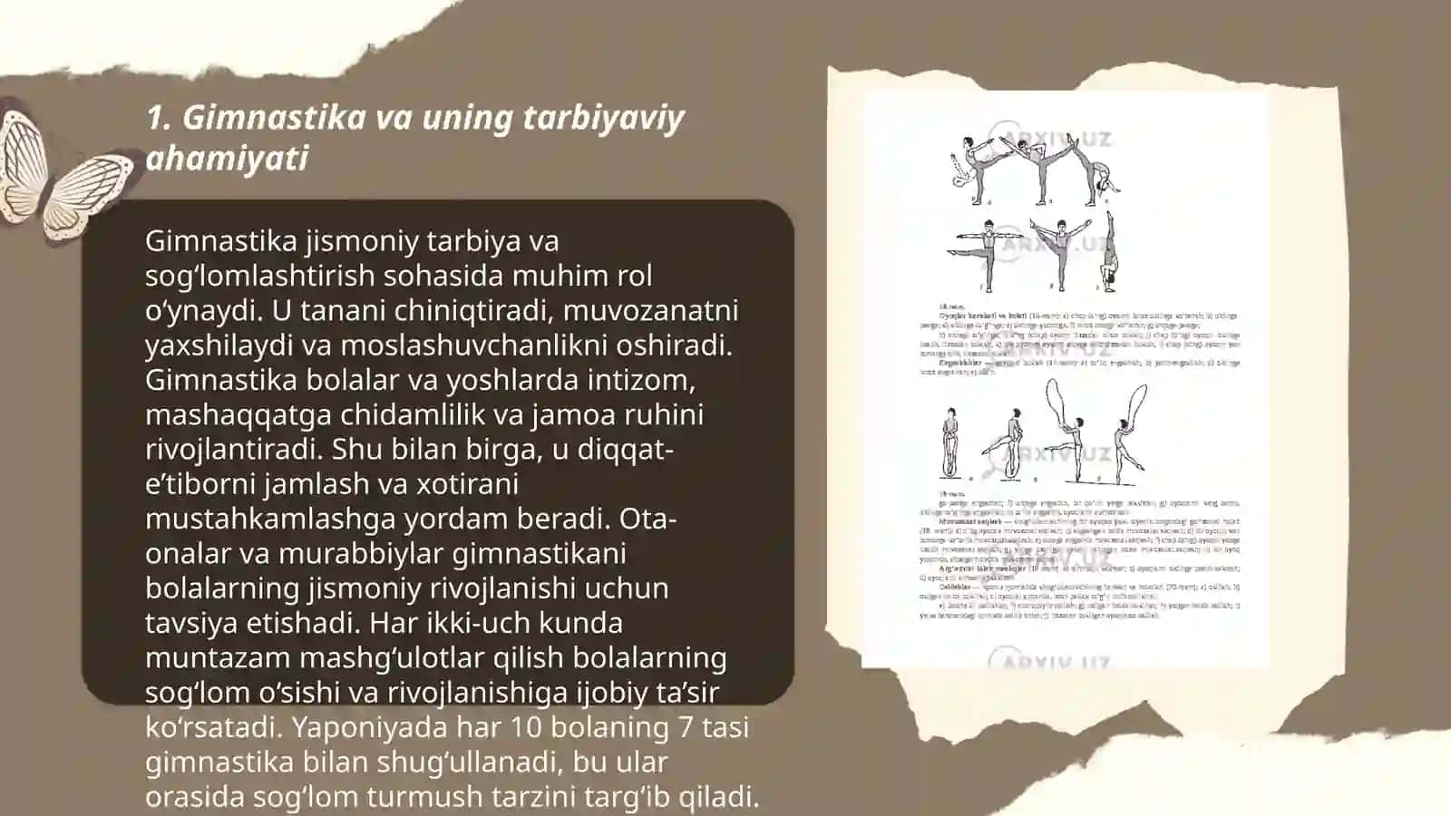 Gimnastikaning tarbiyaviy va sogʻlomlashtiryvchi turlari 3