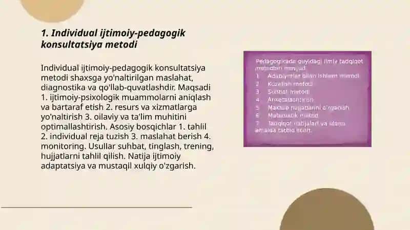 Ijtimoiy pedagogik faoliyat metodlari 3