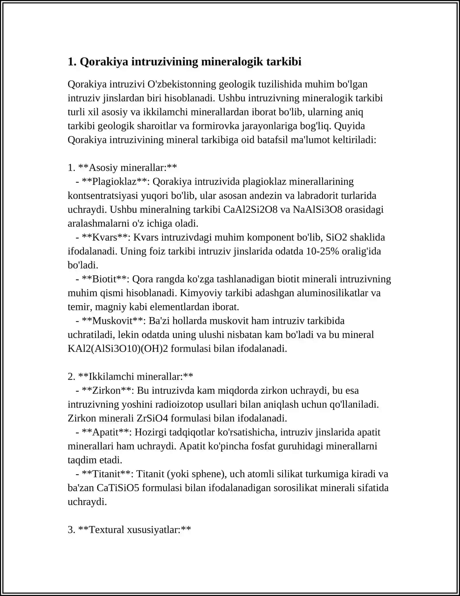 QORAKIYA INTRUZIVINING PETROGRAFIK XUSUSIYATLARI 3