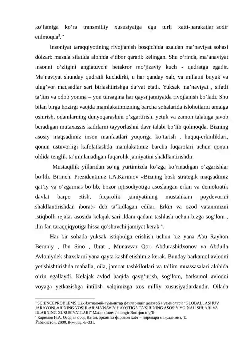 Globallashuv va yoshlarning ma'naviyati 3