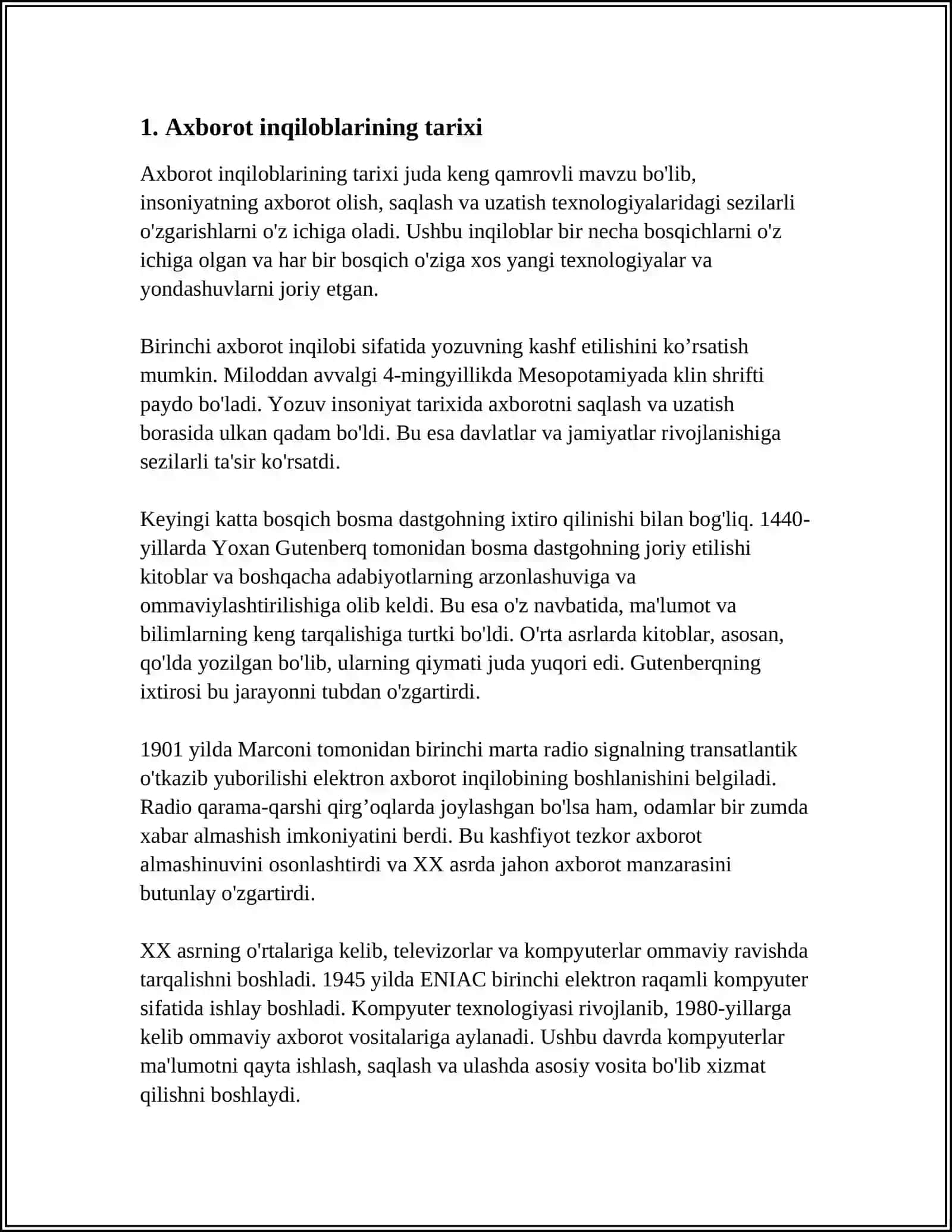 DUNYO TARIXIDA AXBOROT INQILOBLARI 3