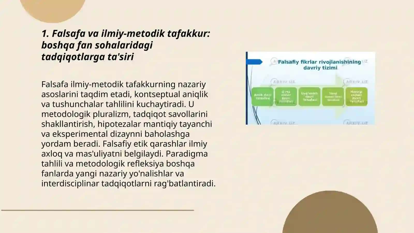 Falsafaning boshqa fan soxa mutaxassislari uchun ahamiyati va o'ziga xosligi 3