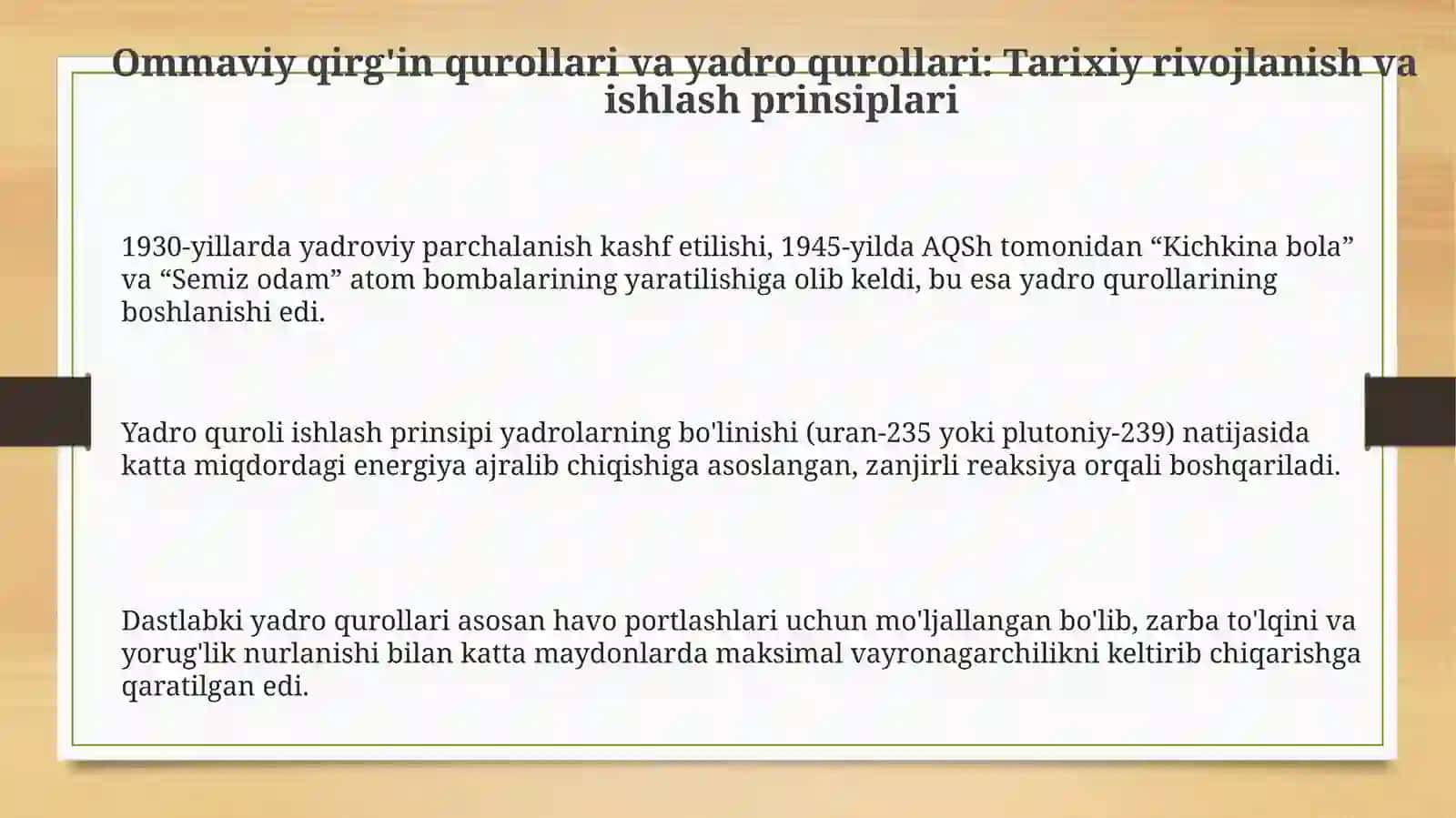 Yadro qurollari: Zararli omillar va turlari 3