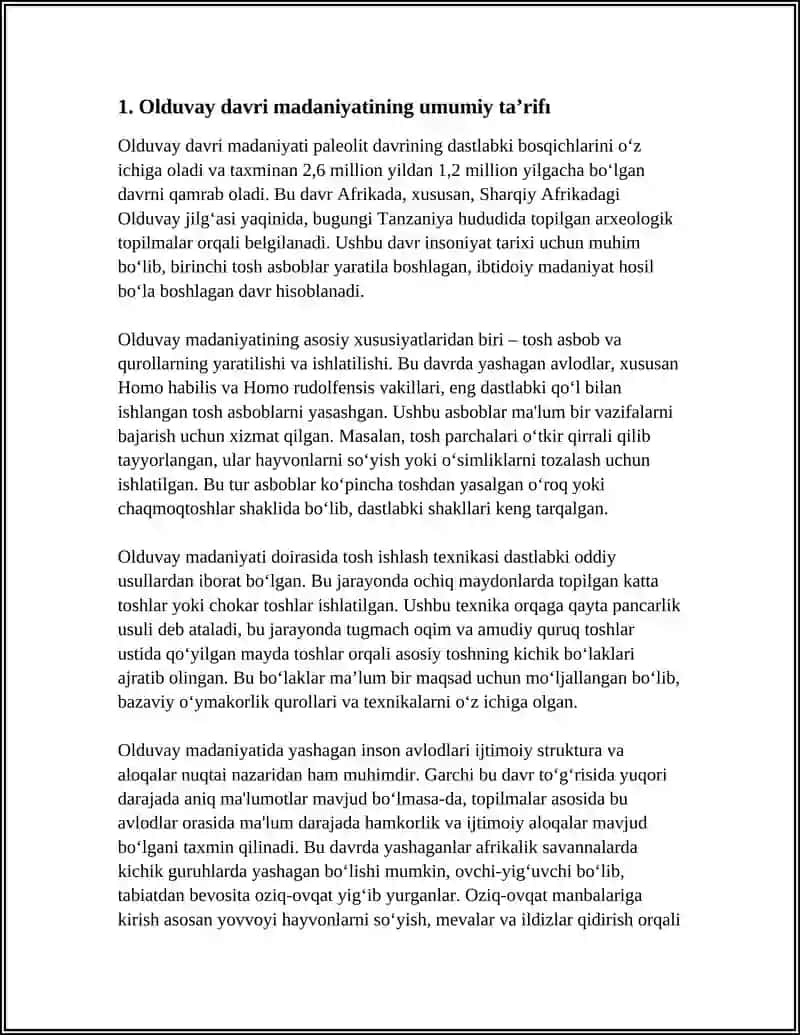 OLDUVAY DAVRI MADANIYATI 3