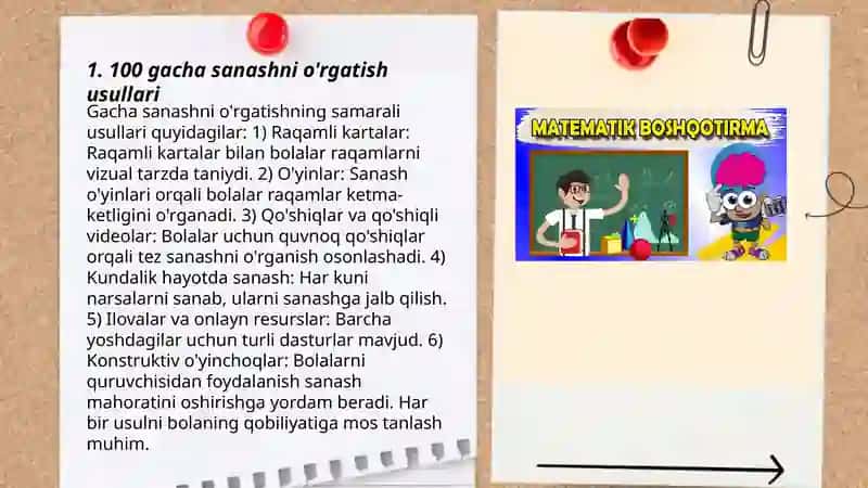 Boshlangʻich sinflarda 100 ustida nomerlashga órgatish metodikasi 3