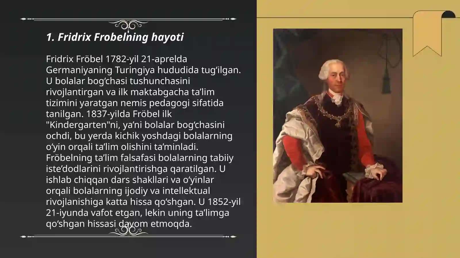 Fridrix Fröbelning ta'lim falsafasi 3