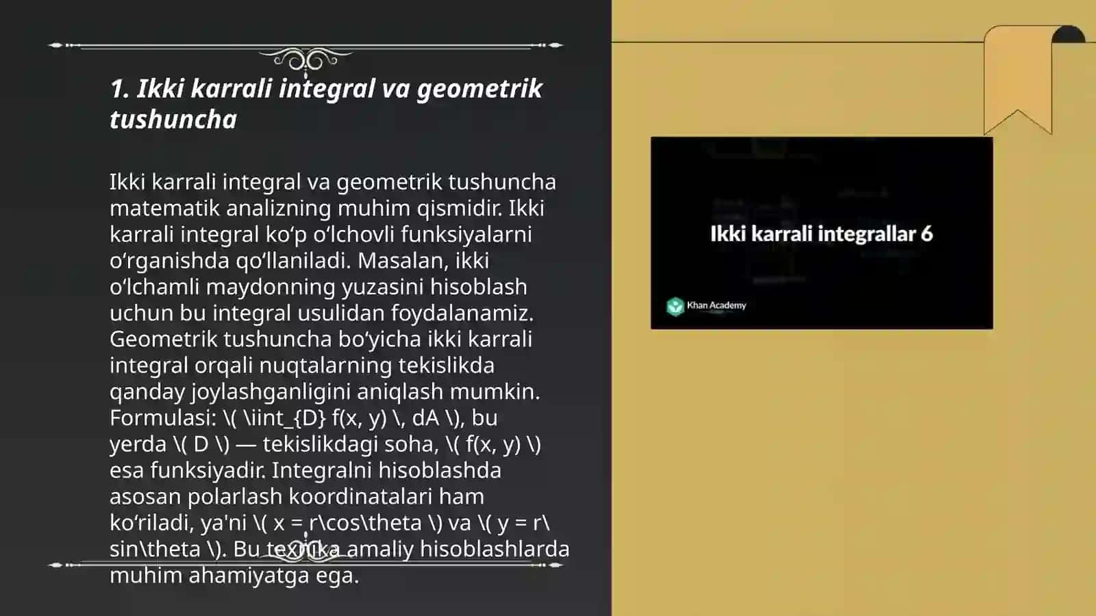 Ikki karrali integralning tadbiqlari 3