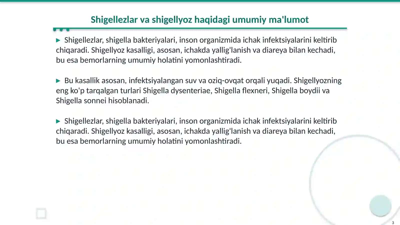 Shigellezlar epidemiologiyasi va profilaktikasi 3