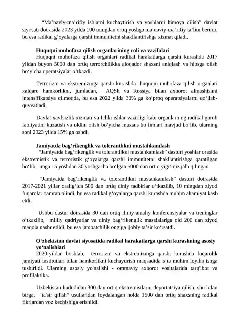 O'zbekiston davlat siyosatida radikal oqimlarga qarshi kurashning yo'nalishlari 3
