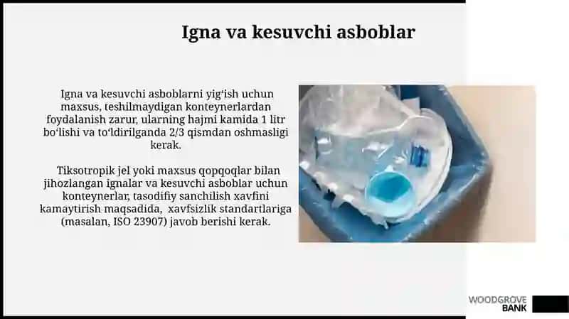 Tibbiy chiqindilarni yig'ish turlari 3