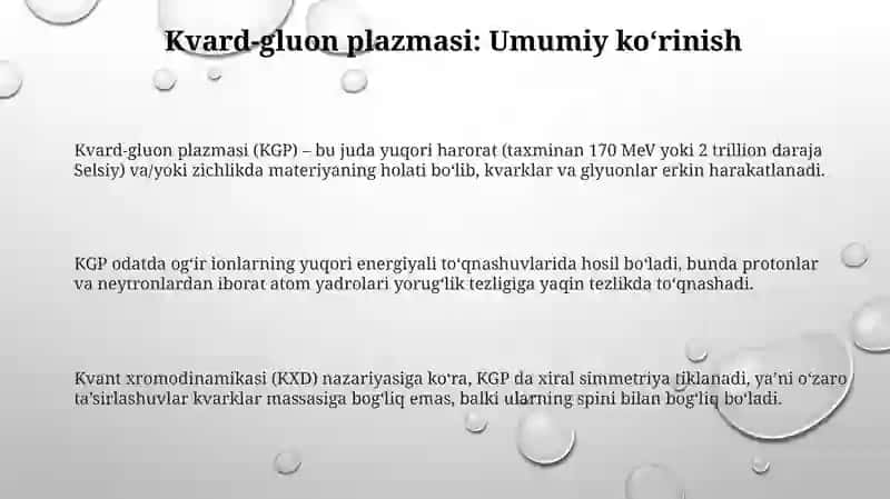 Kvark-glyuon plazmasining fazaviy diagrammasi va uning fundamental fizika uchun ahamyati 3
