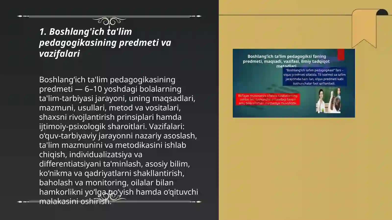 Boshlang'ich ta'lim pedagogikasi fani 3
