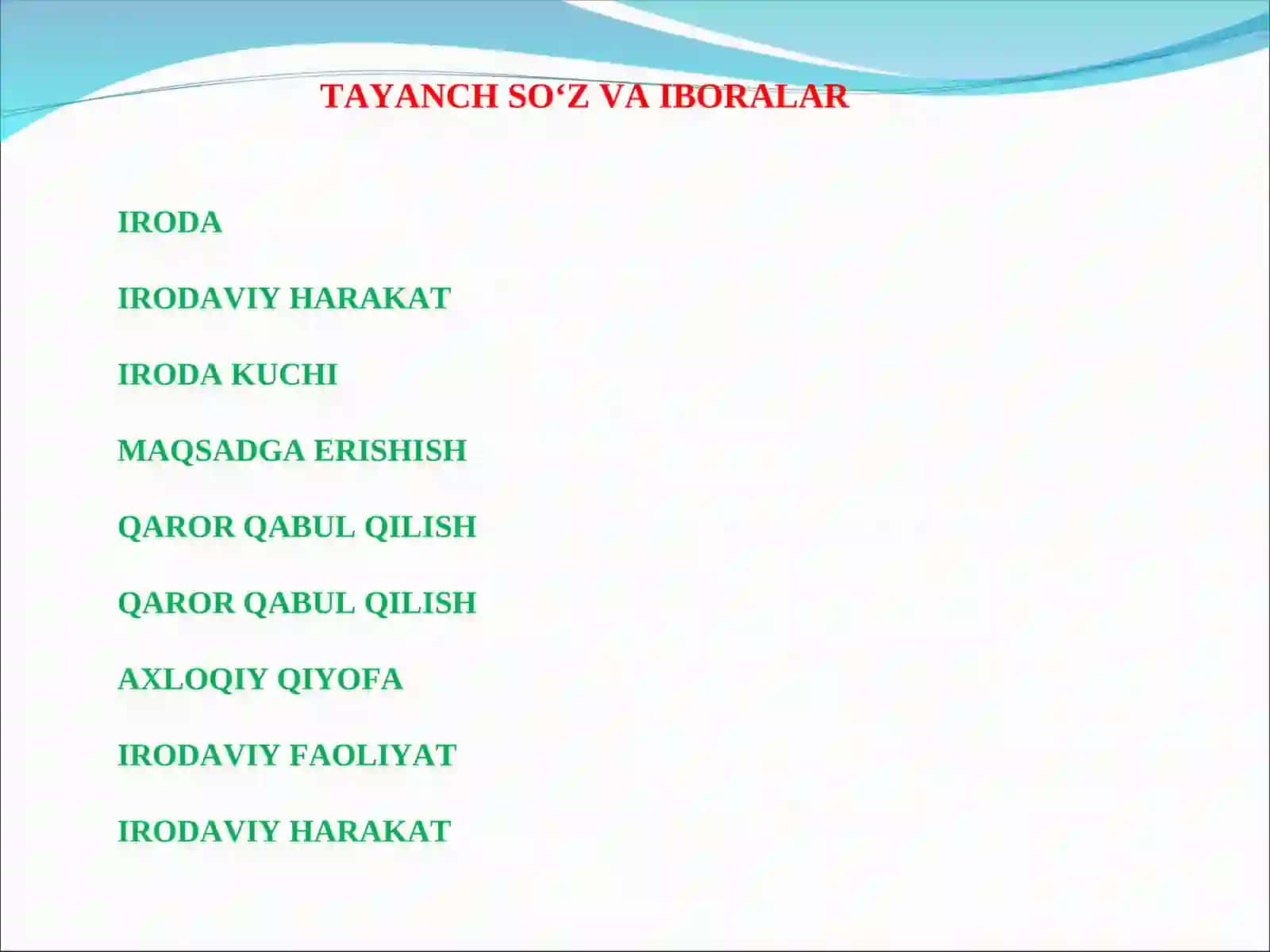 MAKTABGACHA BO`LGAN YOSHDAGI BOLANING IRODAVIY SOHASINING PSIXODIAGNOSTIKASI 3