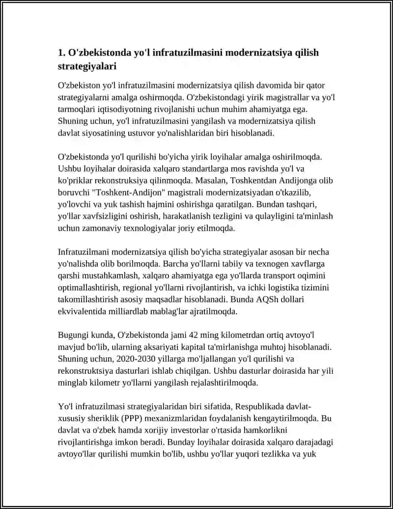 ÖZBEKISTONDA YÖL QURILISHINING ISTIQBOLLARI 3
