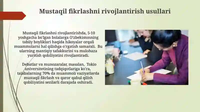 Mustaqil fikrlashni rivojlantirish usullari 3