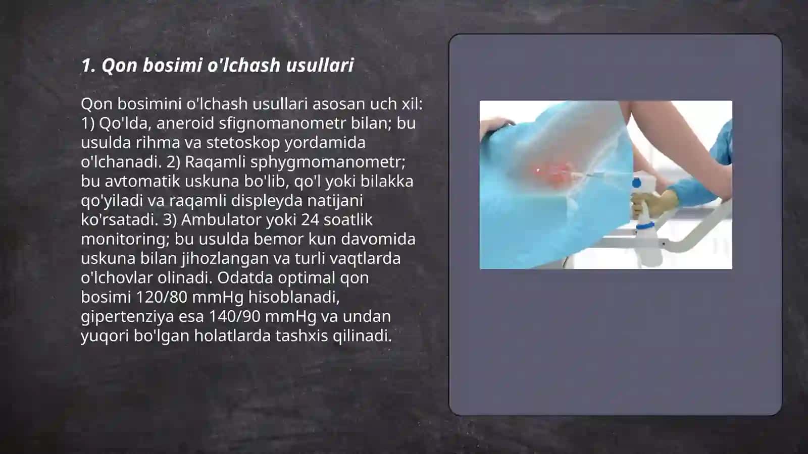 Qon bosimini va pulsni aniqlash 3