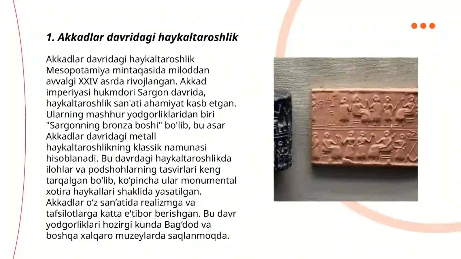 Akkadlar va Shumerlar tasviriy san’ati va me’moechiligi 3
