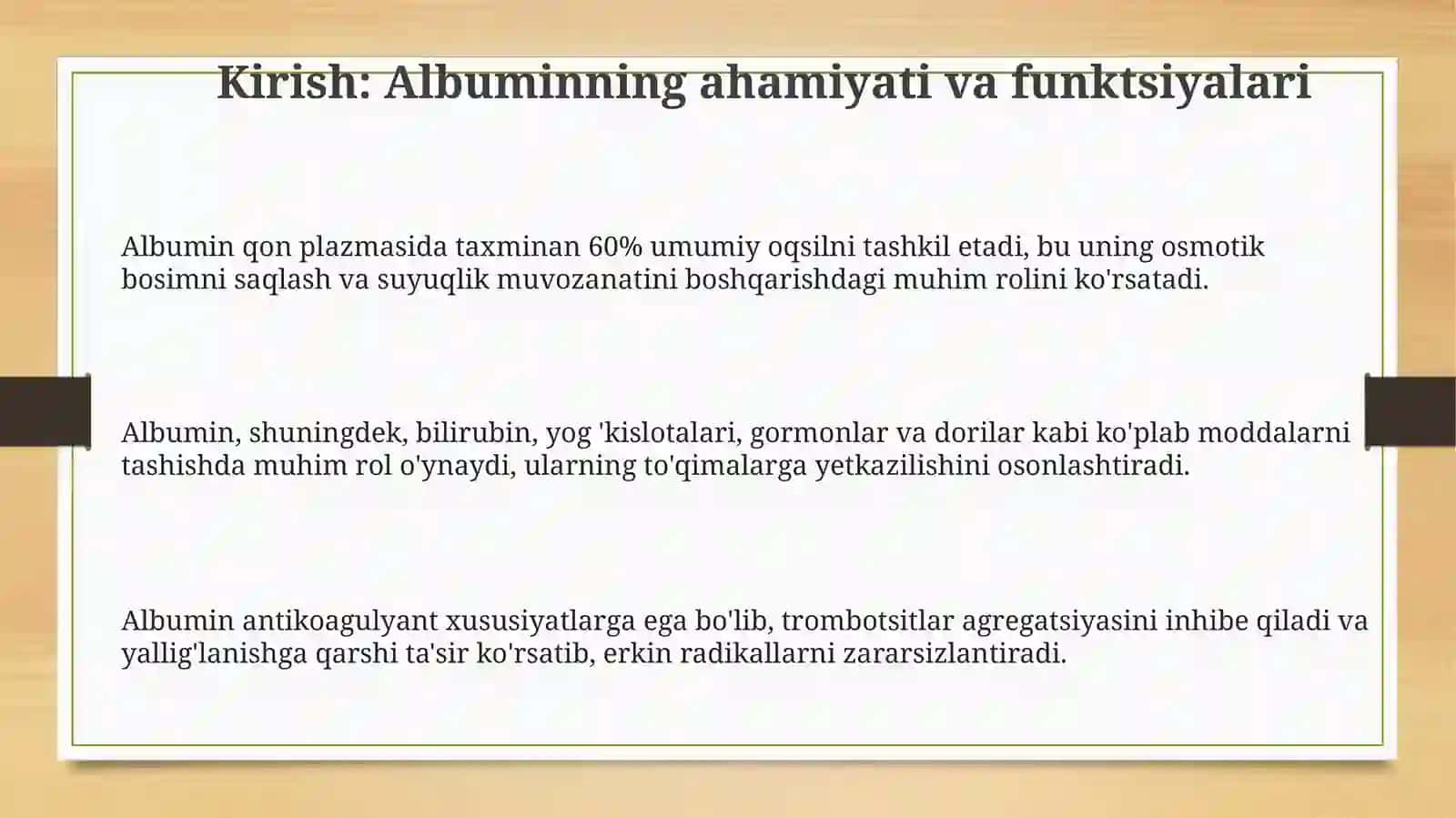 Albumin tarkibidagi qon plazmasini biokimyoviy analizatorlarda tekshirish 3