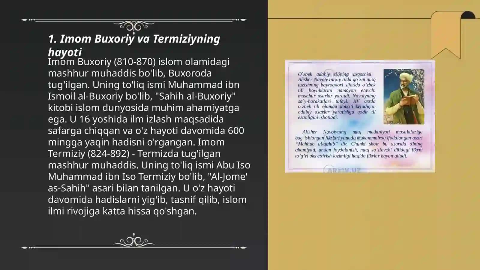 Imom Buxoriy va Termiziyning ijodiy faoliyati 3